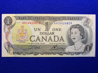 1973 Canada One Dollar Bank Note, S/N AMG6428833.