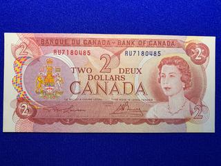 1974 Canada Two Dollar Bank Note, S/N RU7180485.