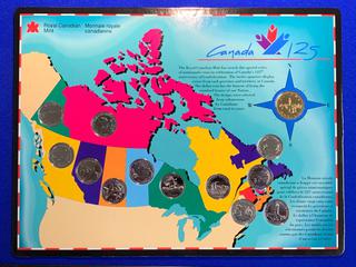 1992 Canada 125 Anniversary Provincial Coin Set.