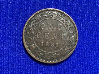 1881 Canada One Cent Large Coin.