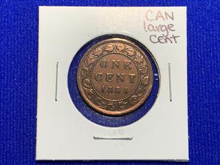 1884 Canada One Cent Large Coin.