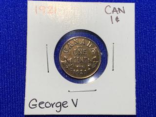 1921 Canada One Cent Coin.