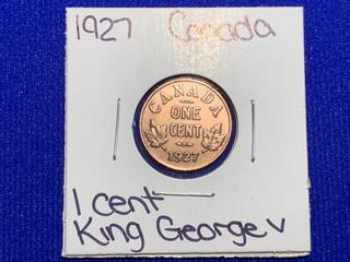 1927 Canada One Cent Coin.