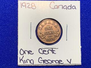 1928 Canada One Cent Coin.