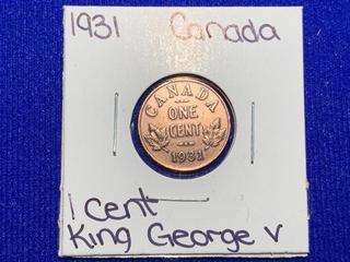 1931 Canada One Cent Coin.