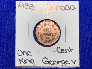 1933 Canada One Cent Coin.