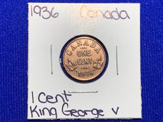 1936 Canada One Cent Coin.