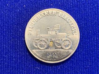 1968 Franklin Mint Sunoco Aluminum Token Series 1 "1902 Studebaker Electric".