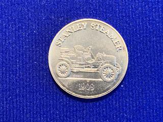 1968 Franklin Mint Sunoco Aluminum Token Series 1 "1908 Stanley Steamer".