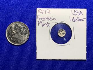 Franklin Mint 1979 USA One Dollar Mini Coin.