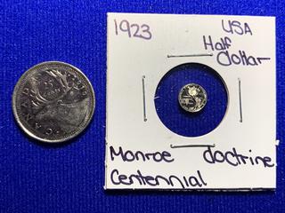 Franklin Mint 1923 USA Half Dollar Mini Coin.