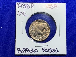 1938 USA Uncirculated Buffalo Nickel.