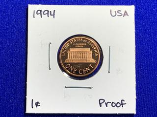 1994 USA One Cent Proof Coin.