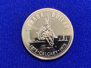 1975 Canada Silver Dollar "Calgary Stampede Centennial".