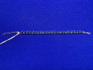 8" Blue Topaz Silver Tennis Bracelet.