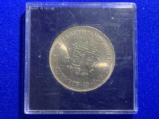 1972 UK Silver Coin "Elizabeth and Philip Silver Jubilee".