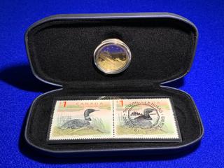 2000 Canada One Dollar Coin and Stamp Set c/w Display Case.