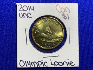 2014 Canada One Dollar Uncirculated Coin "Olympic Loonie".