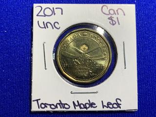 2017 Canada One Dollar Uncirculated Coin "Toronto Maple Leafs 100th Anniversary".