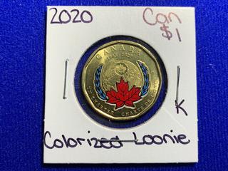 2020 Canada One Dollar Colour Printed Coin "UN Charter 75th Anniversary".