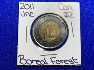 2011 Canada Two Dollar Uncirculated Coin "Boreal Forest".