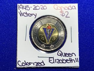 2020 Canada Two Dollar Colour Printed Coin "Victory".