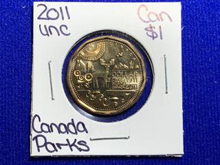 2011 Canada One Dollar Uncirculated Coin "Parks Canada 100th Anniversary".