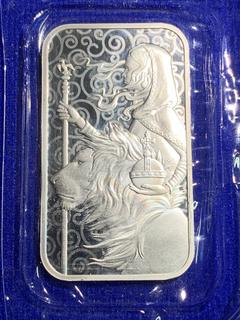 The Royal Mint One Ounce .999 Fine Silver Bar.