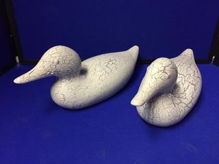 (2) Ceramic Distressed Model Ducks.