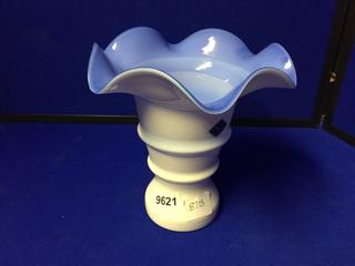 Handmade Altaglass Blue & White Vase.