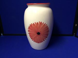 White Vase w/ Red Flower.