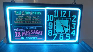 Commercial Neon Rotating Advertising Clock.