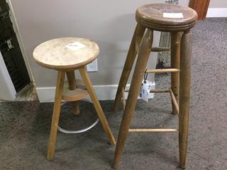 (2) Wooden Stools.