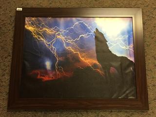 Wold Howling & Lightning Print.