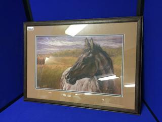 Framed Horse Print.