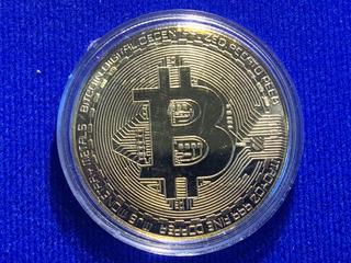 MJB Metals One Troy Ounce .999 Fine Copper Token "Bitcoin".