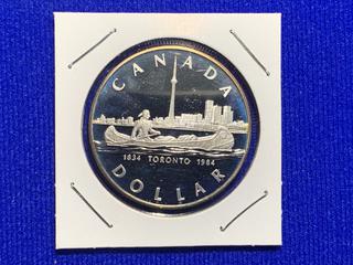 1984 Canada Silver Dollar "Toronto 150th Anniversary".