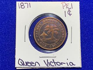 1871 Prince Edward Island One Cent Coin.