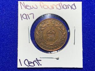 1917 Newfoundland One Cent Coin.