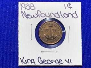 1938 Newfoundland One Cent Coin.