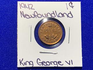 1942 Newfoundland One Cent Coin.