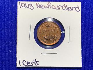 1943 Newfoundland One Cent Coin.