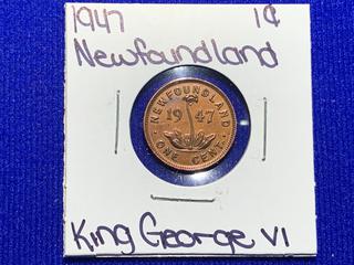 1947 Newfoundland One Cent Coin.