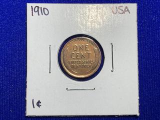 1910 USA One Cent Coin.