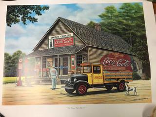 1989 Coca-Cola USA Issued Limited Edition Print #1320/1500 With Certificate of Authenticity.