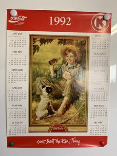 Coca-Cola Canadian Poster Calendars, 1990, 1991, 1992, 1993, 1994, 1996 & (43) Plastic Poster Hangers.