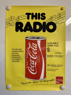(3) Coca-Cola Win The Can Radio Contest Poster 1980's.