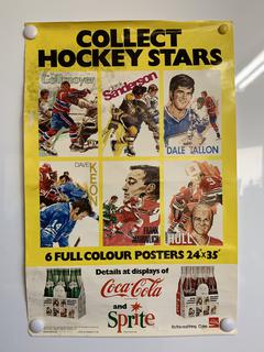 (2) Coca-Cola/Sprite NHL Hockey Stars Poster 1960-70's.