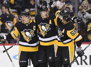 Pesky Pens
Sidney Crosby - Pittsburgh Penguins
Kris Letang - Pittsburgh Penguins
Evgeni Malkin - Pittsburgh Penguins
Jason Zucker - Pittsburgh Penguins
Zach Aston-Reese - Pittsburgh Penguins