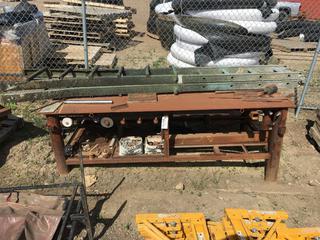 8'x4'x3' Steel Work Bench w/Nuts & Bolts & Adjustable Ladder.